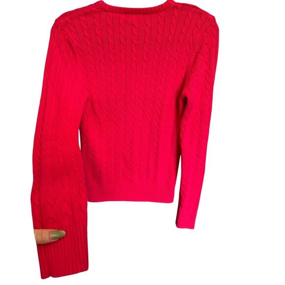 Lilly Pulitzer Seana Cable Knit Sweater Crewneck Pullover Hot Pink Size Medium - Picture 5 of 10